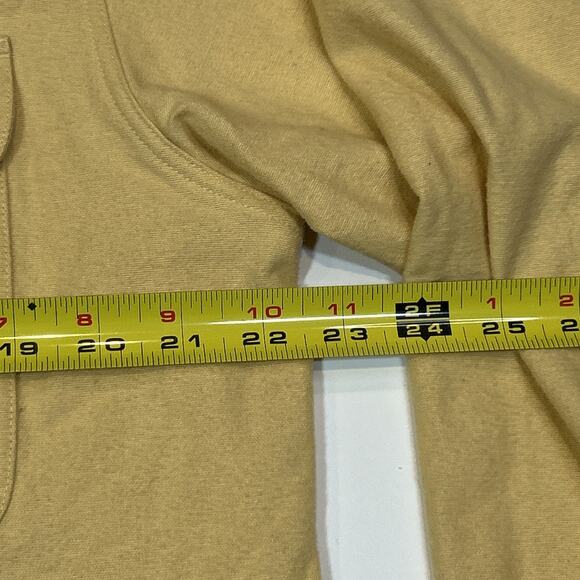 Cabela’s Men’s Medium Button Up Shirt Deer Embroidered Logo Yellow Long Sleeve - Picture 10 of 14